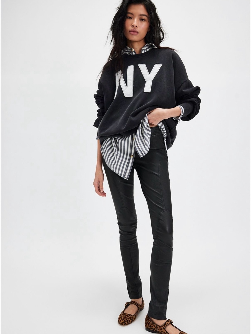 Nicholas K Black Leon Leather Skinny Leggings small NWT